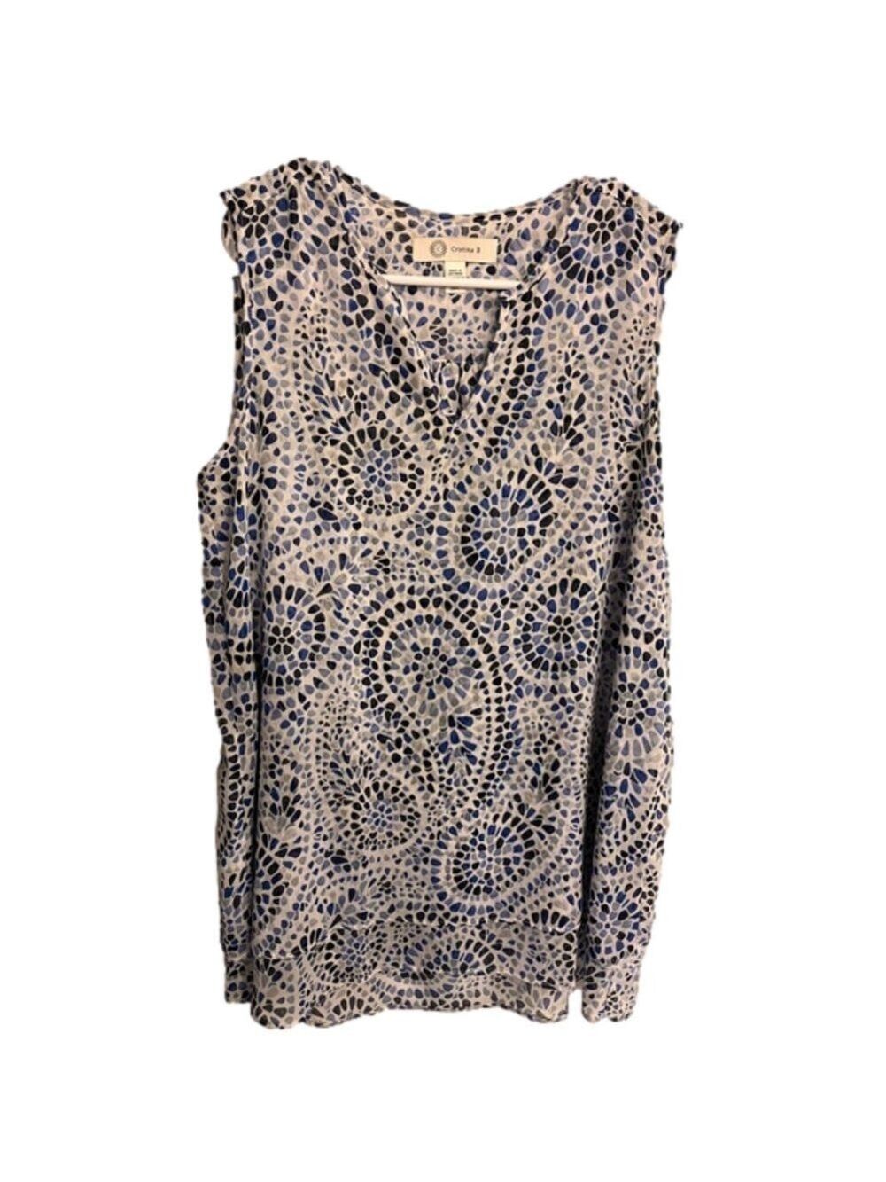 Cristina B summer double layered v neck blouse